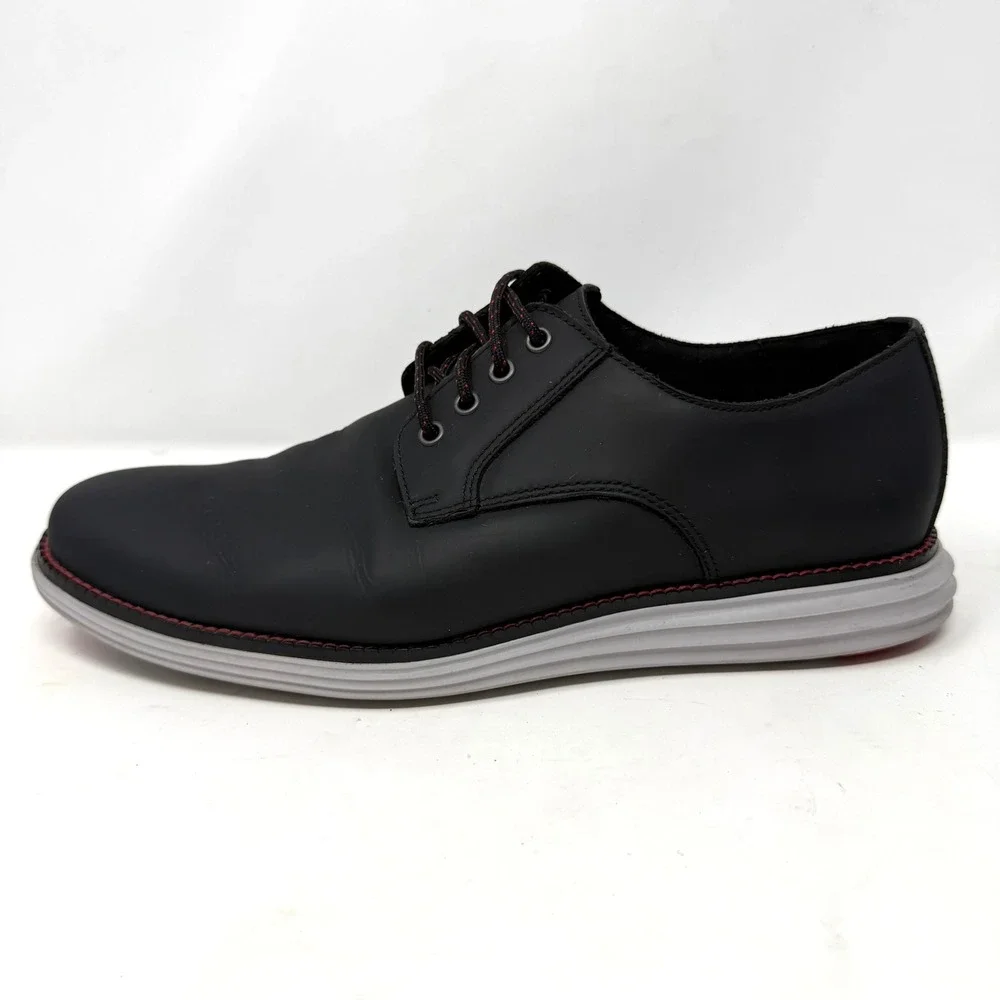 Cole Haan Mens Original Grand Plain Toe Oxford Black Grey C27997 Size 10M